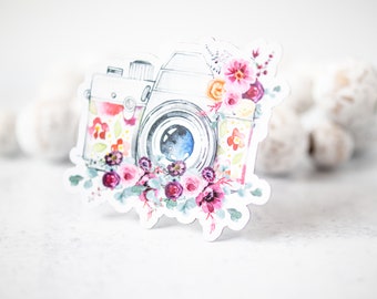 Camera Magnet, 3" Magnet, Floral Magnet, Girly Magnet, Laptop Magnet, Car Accessories, Fridge Magnet, Stocking Stuffer, Photographer Gift