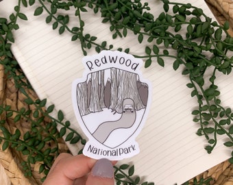 Redwood National Park Sticker, American Car Decal, Vinyl Sticker, Travel Label, Waterproof Label, Laptop Stickers, Tourist Sticker, US Park