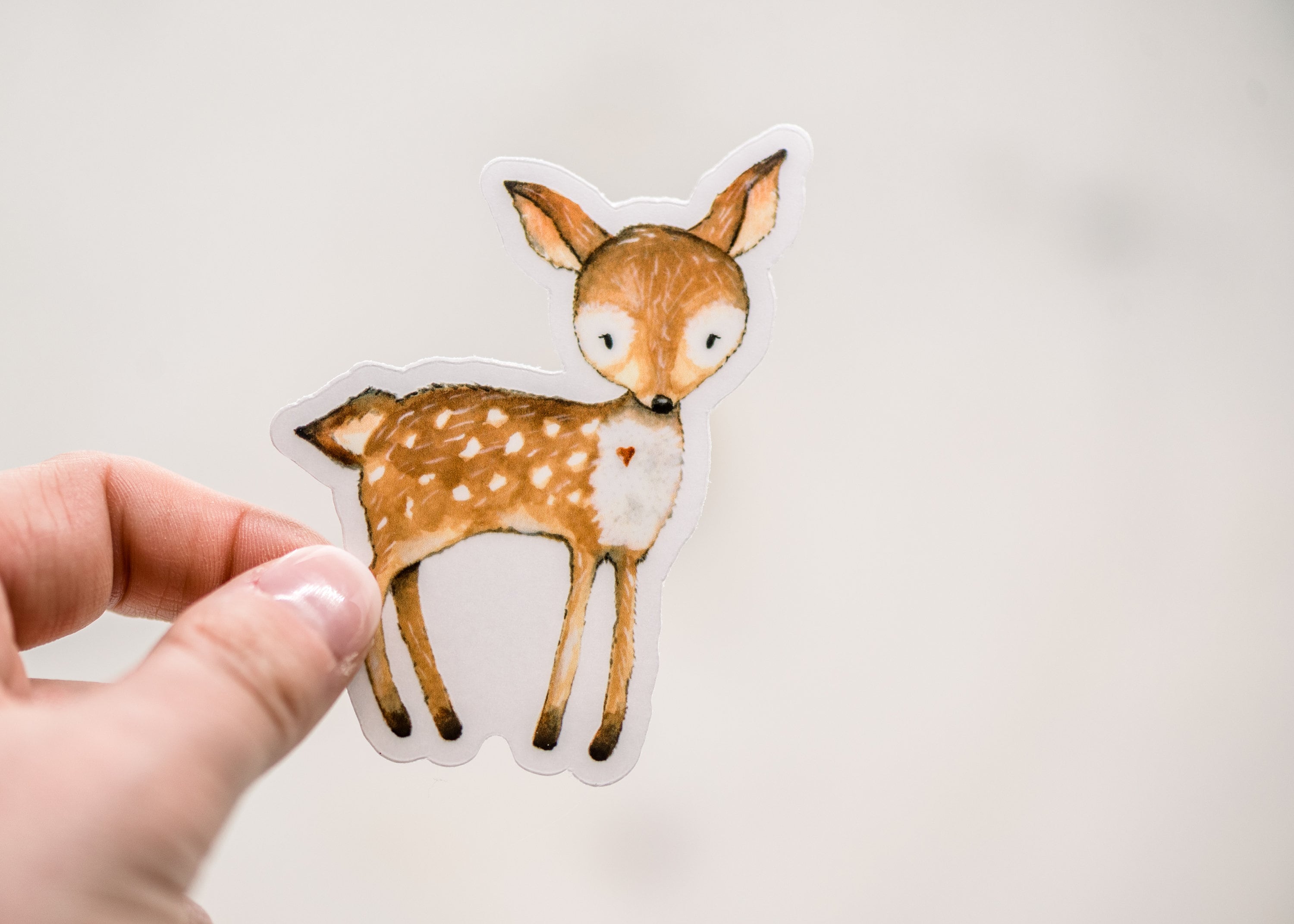 Little Cute Deer Sticker, Woodland Label Decal, Animal Nursery Sticker,  Journal Sticker, Laptop Label, Kids Craft Sticker, Scrapbooking
