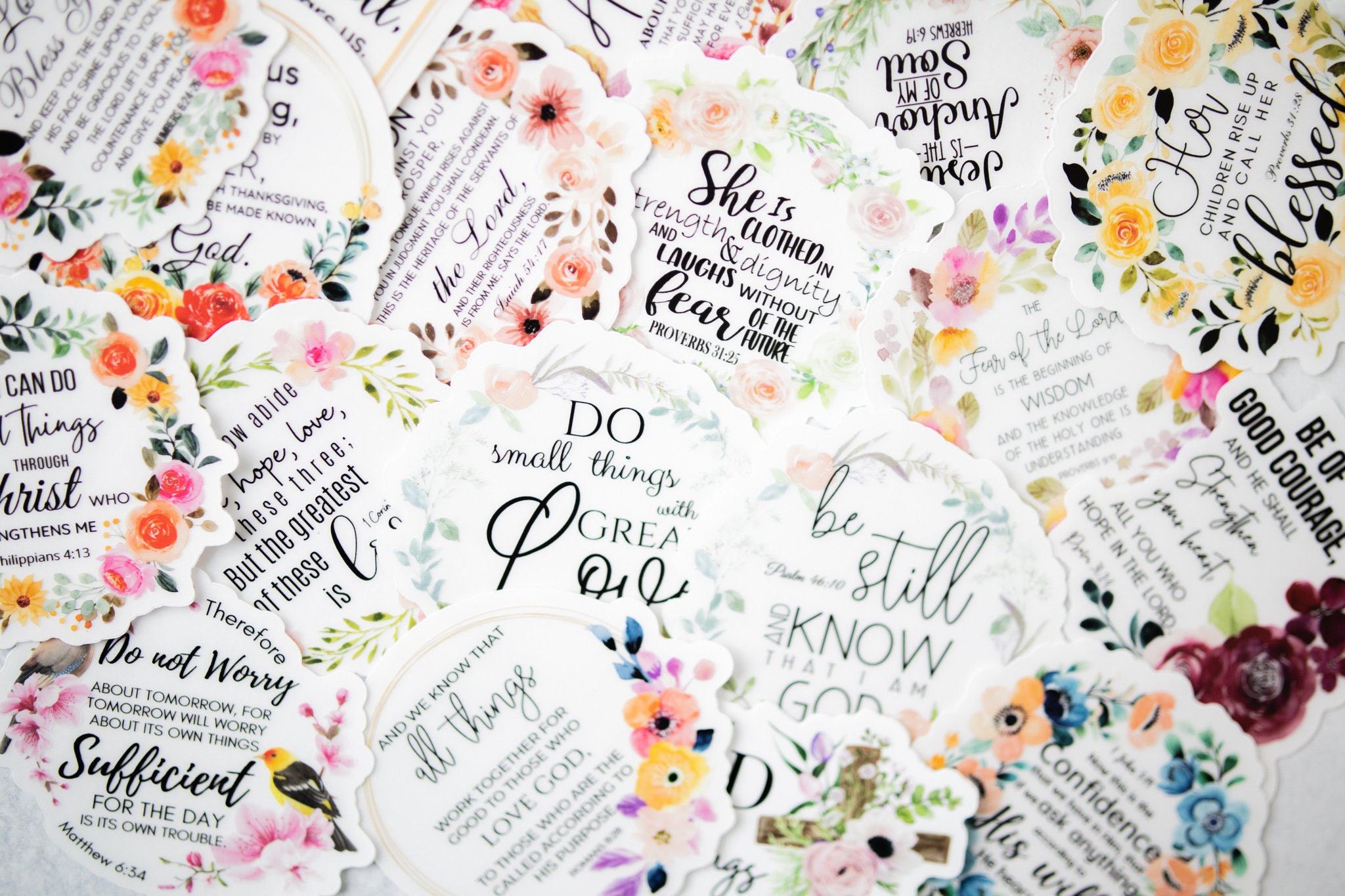 Christian Bible Verses Scriptures Planner Stickers Floral Stickers  Christian Stickers Bible Verses Scripture Stickers MS-013 