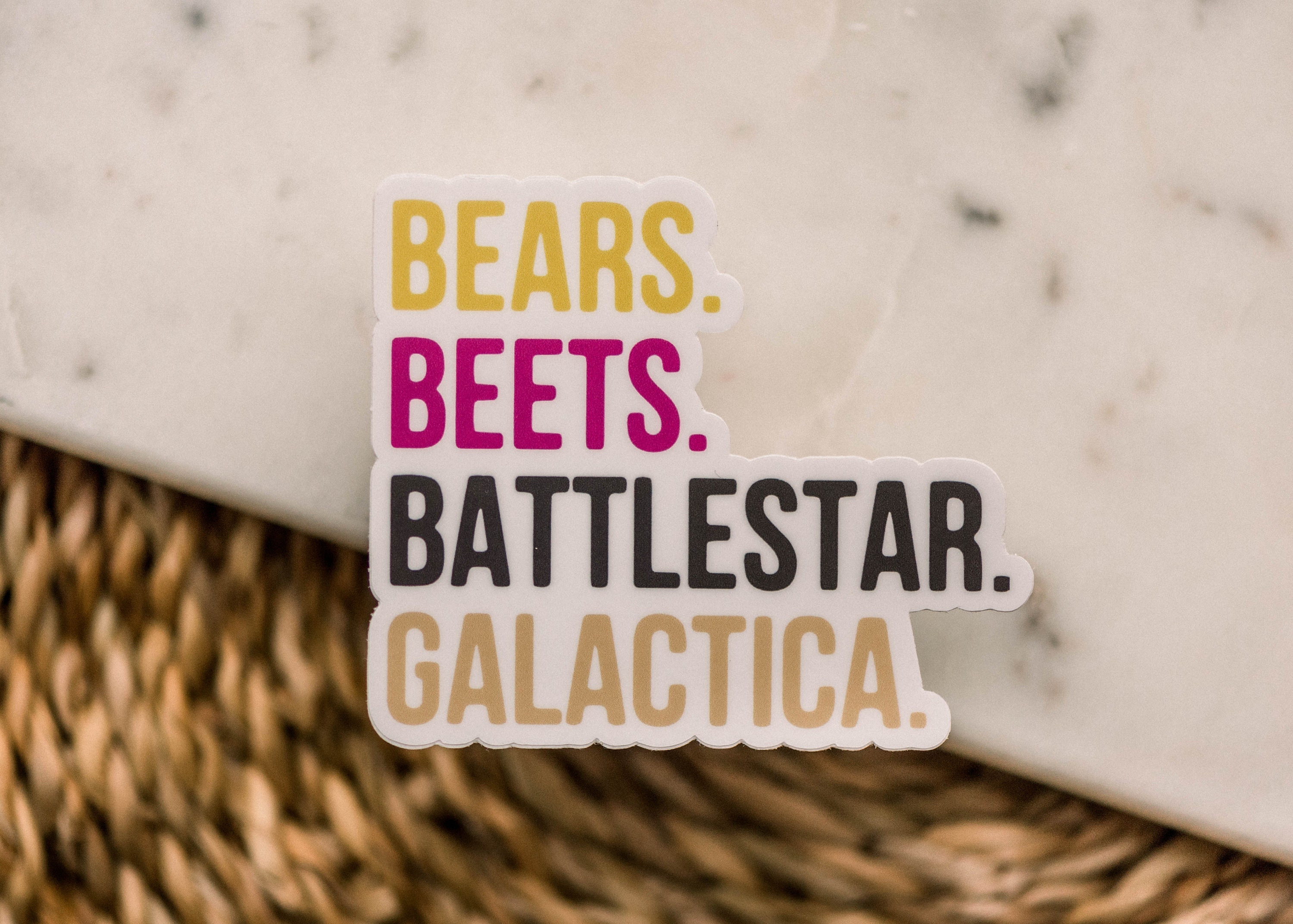 Bears Beets Battlestar Galactica Vinyl Sticker Funny Decal Etsy