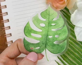 Vinyl Sticker, Plant Label, Waterproof Sticker, Car Stickers, Monstera Sticker, Laptop Sticker, Leaf Sticker, Die Cut Decal, Nature Decal