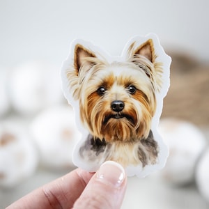 Yorkshire Terrier Aufkleber, Tierliebhaber Aufkleber, Hundeaufkleber, Naturetikett, Wasserflasche Aufkleber, Bester Freund des Mannes Aufkleber, Laptop Aufkleber