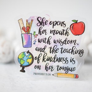 Stickers leraar, cadeau christelijke leraar, cadeau leraar waardering, stickers waterfles, laptopsticker leraar, vinyl decal, waterdicht