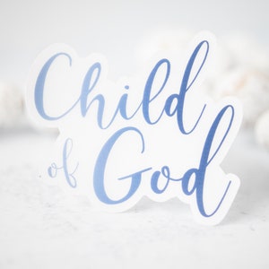 Sticker kind van God, christelijke stickers, sticker god, duidelijk gestanst label, religieuze sticker, laptop sticker, autostickers, stickers waterfles