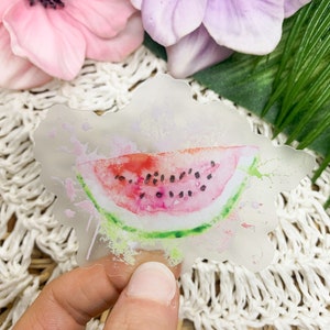 Klare Aquarell Wassermelone Aufkleber, Autoaufkleber, Wassermelone Auto Aufkleber, sterben geschnitten Aufkleber, Vinyl Aufkleber, Wasserflasche Aufkleber, Laptop Aufkleber
