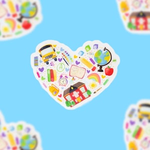 Hartsticker leraar, cadeau leraar waardering, uniek cadeau leraar, cadeau beste leraar, terug naar school, stickers maatschappelijk werker