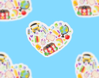 Teacher Heart Sticker, Teacher Appreciation Gift, Unique Teacher Gift , Best Teacher Gift, Back To School, Social Worker Stickers