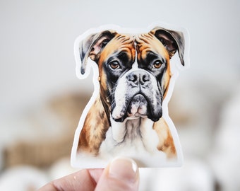 Boxer Dog Decal, Animal Lover Sticker, Dog Sticker, Nature Label, Water Bottle Sticker, Mans Best Friend Sticker, Laptop Decal