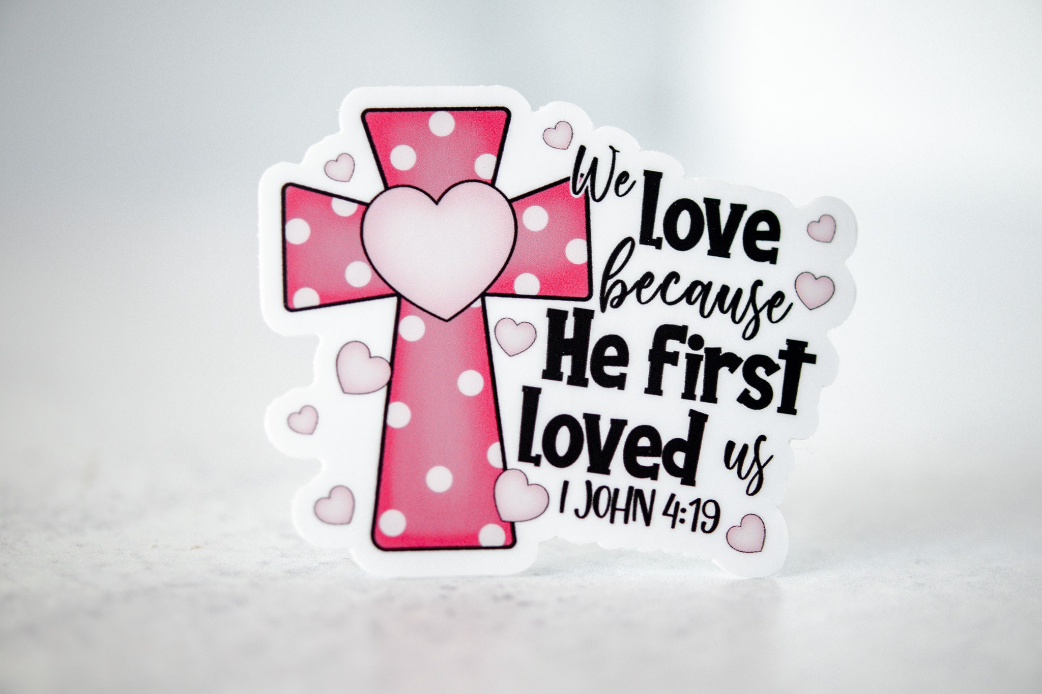 Christian Cross Shirt Cute Evangelical I Love' Sticker