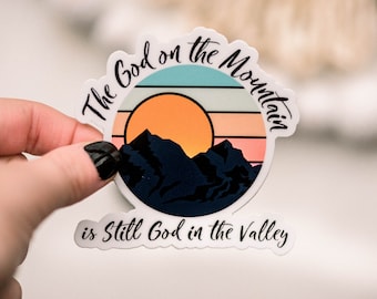 Pack of 50 - The God On The Mountain, Christian Sticker, Vinyl Label, Faith Sticker, Scripture Decal, Bible Journaling, Religious Sticker
