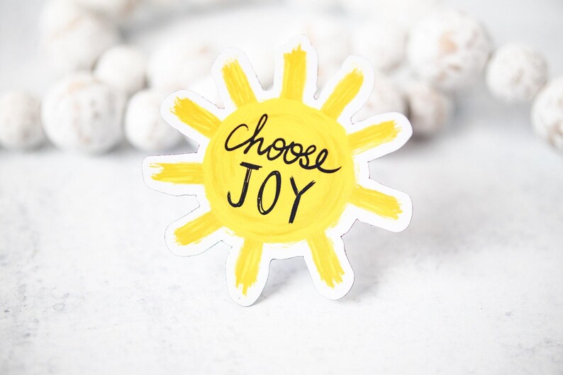 Choose Joy Sticker, Mental Health Stickers, Kindle Sticker, Sun Decal, Encouraging Stickers, Water Bottle Labels, Uplifting Stickers Magnet