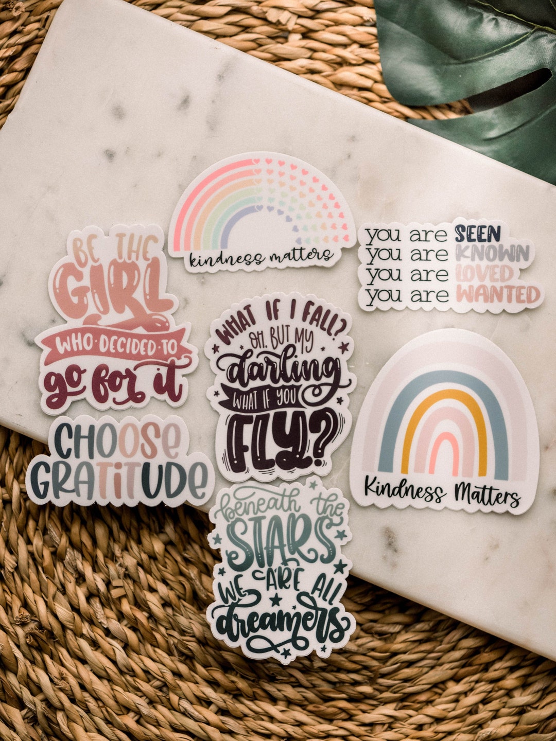 7pack Positive Vinyl Stickers for Water Bottles and Laptops Etsy