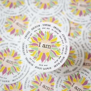 I Am God Given Sticker, Christian Decal, Affirmations Sticker, Bible Verse Sticker, Jesus Quotes Sticker, God Behind Me Sticker, With God