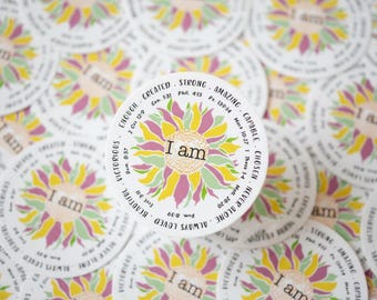 I Am God Given Sticker, Christian Decal, Affirmations Sticker, Bible Verse Sticker, Jesus Quotes Sticker, God Behind Me Sticker, With God