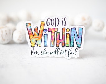 3" Magnet, God Is Within Her She Will Not Fail, Christian Magnet, Inspirational Magnet, Encouraging Magnet, Motivational Magnet,Gift For Her