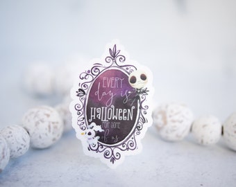 Halloween Car Accessories, Every Day Is Halloween For Some Of Us, Junk Journal Sticker, Purple Gothic Sticker, Water Bottle Label, Gothic