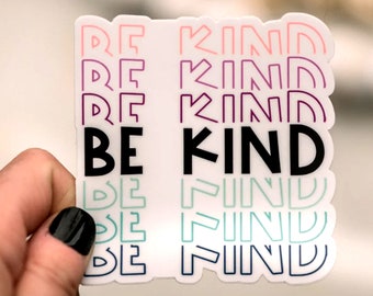 Be Kind Sticker Set, 50 Stickers Bulk, Kindness Vinyl Decal, Laptop Stacked Sticker, Water Bottle Sticker, Notebook Decal, Die Cut Sticker