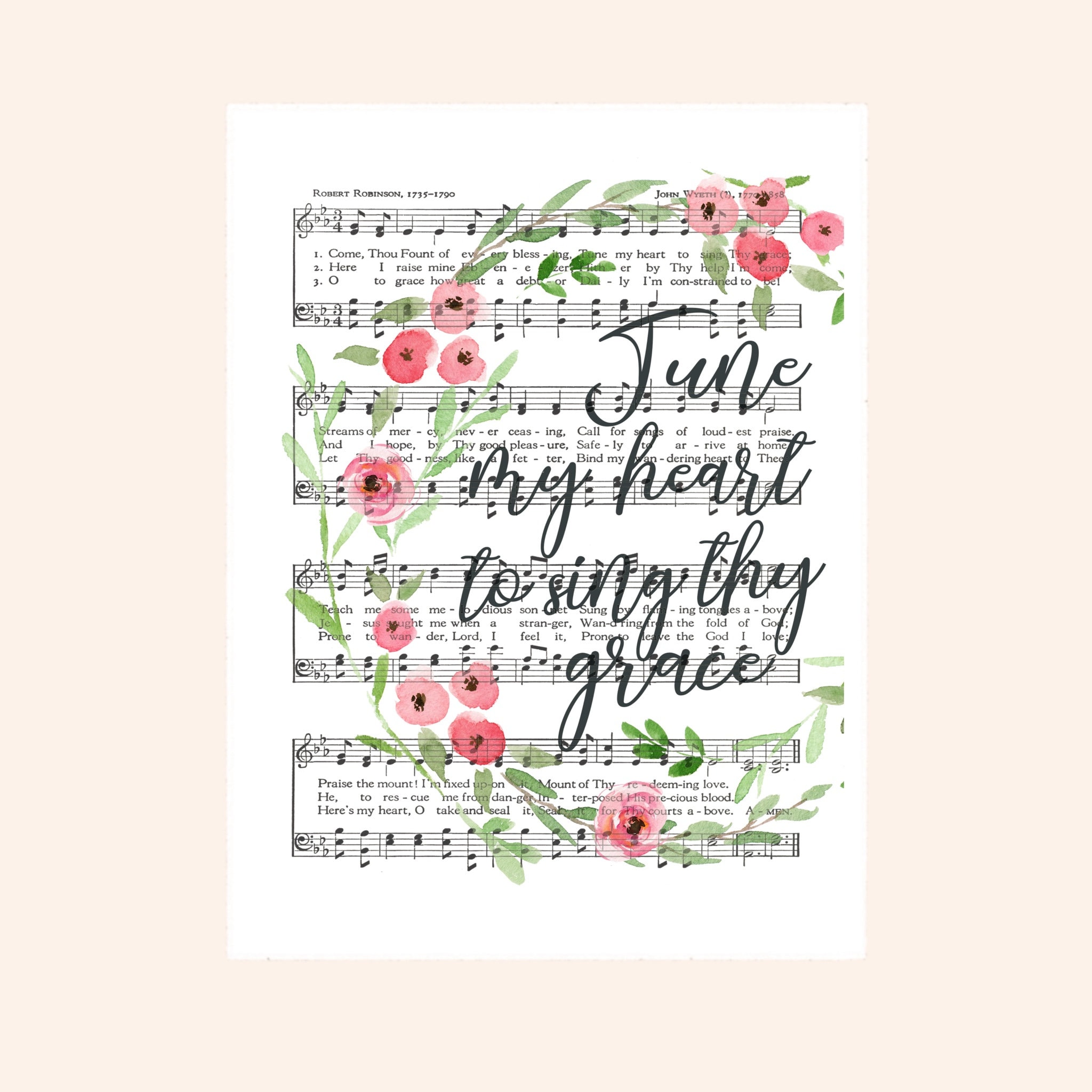 Bible Verse Stickers, Christian Hymns Decals, Come Thou Fount