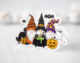 Gnomes Sticker, Trick or Treat Label, Halloween Sticker, Car Accessories, Witch Sticker, Vinyl Sticker, Spooky Decal, Water Bottle Sticker