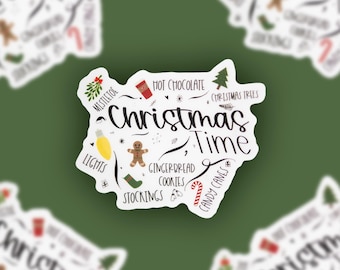 Christmas Vinyl Stickers, Holiday Decor, Christmas Car Decoration, Clear Vinyl Stickers, Christmas Journaling, Laptop Decal, Small Gift