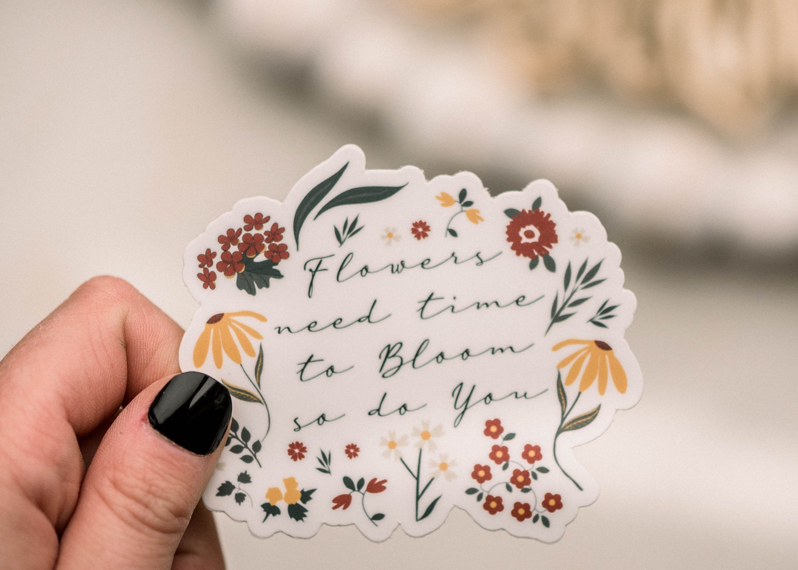Flowers Need Time to Bloom so Do You Sticker Mental Health Etsy