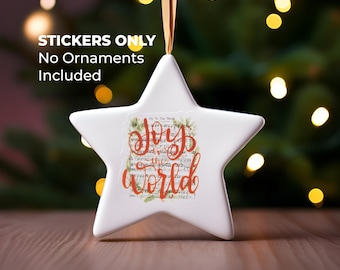 Christmas Carol Sticker, Joy To The World, Positive Sticker, Holiday Label, Water Bottle Sticker, Waterproof Decal,Sticker Decoration,Advent