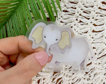 Die Cut Elephant Sticker, Small Safari Label, Kids Decal, Wildlife Sticker, Kids Label, Journal Sticker, Car Decal, Weatherproof Sticker