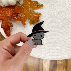 Sticker chat sorcière, articles de fête d&#39;Halloween, Sticker sorcière, octobre effrayant, Sticker chat mignon, étiquette chaton, sticker chaton, sticker voiture, scrapbooking