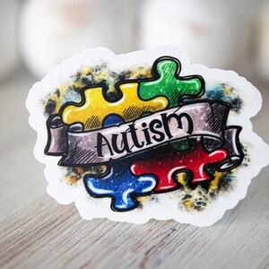 Autism Sticker For Water Bottle, Autism Awareness Sticker, Car Decal, Laptop Stickers, Autism Bumper Decal, Autism Mom Sticker, Vinyl Decal image 3