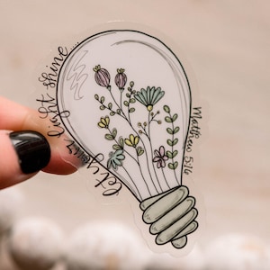 Waterdichte autosticker, christelijke stickers, sticker laat je licht schijnen, Mathew 5:16 quote sticker, sticker Be The Light, bidon