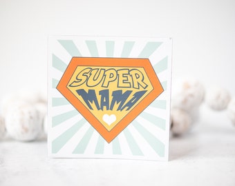 Mama Magnet, Super Mama, 3" Magnet, Encouraging Magnet, Gift For Mother, Fridge Magnet, Mom Car Magnet, Office Decor, Retro Mother Magnet