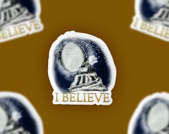 I Believe Sticker, Christmas Train Sticker, Polar Train Stickers, Small Gift, Holiday Decor, Christmas Gift, Christmas Wrapping Labels