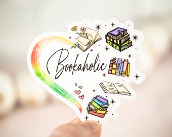 Bookaholic Sticker, Coffee Decal, Kindle Stickers, Book Nerd Gift, Gift for Her, Stickers for Water Flask, Reading Stickers, Booktok,  Cup