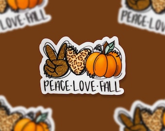 Peace Love Fall Clear Sticker: Waterproof Vinyl Decal