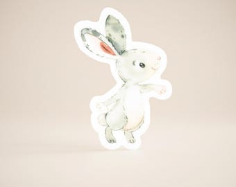 Bunny Sticker for Easter Decor ~  Waterproof Vinyl Stickers for Laptop, Car, Journal and Water Bottle ~ Spring Easter Basket Stuffers