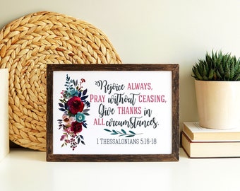 Rejoice Always Pray, Bible Verse Print, Religious Print, Christian Print, Scripture Print Religious Quote Poster, Jesus Print,Physical Print