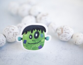 Cute Frankenstein Sticker - Halloween Sticker - Sooky October - Halloween Car Decal Eyes