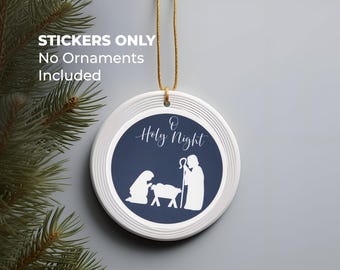 Nativity Sticker, O Holy Night Vinyl Sticker, Christmas Decal, Holiday Sticker, Journal Sticker, Christmas Sticker, Religious Decal, Advent