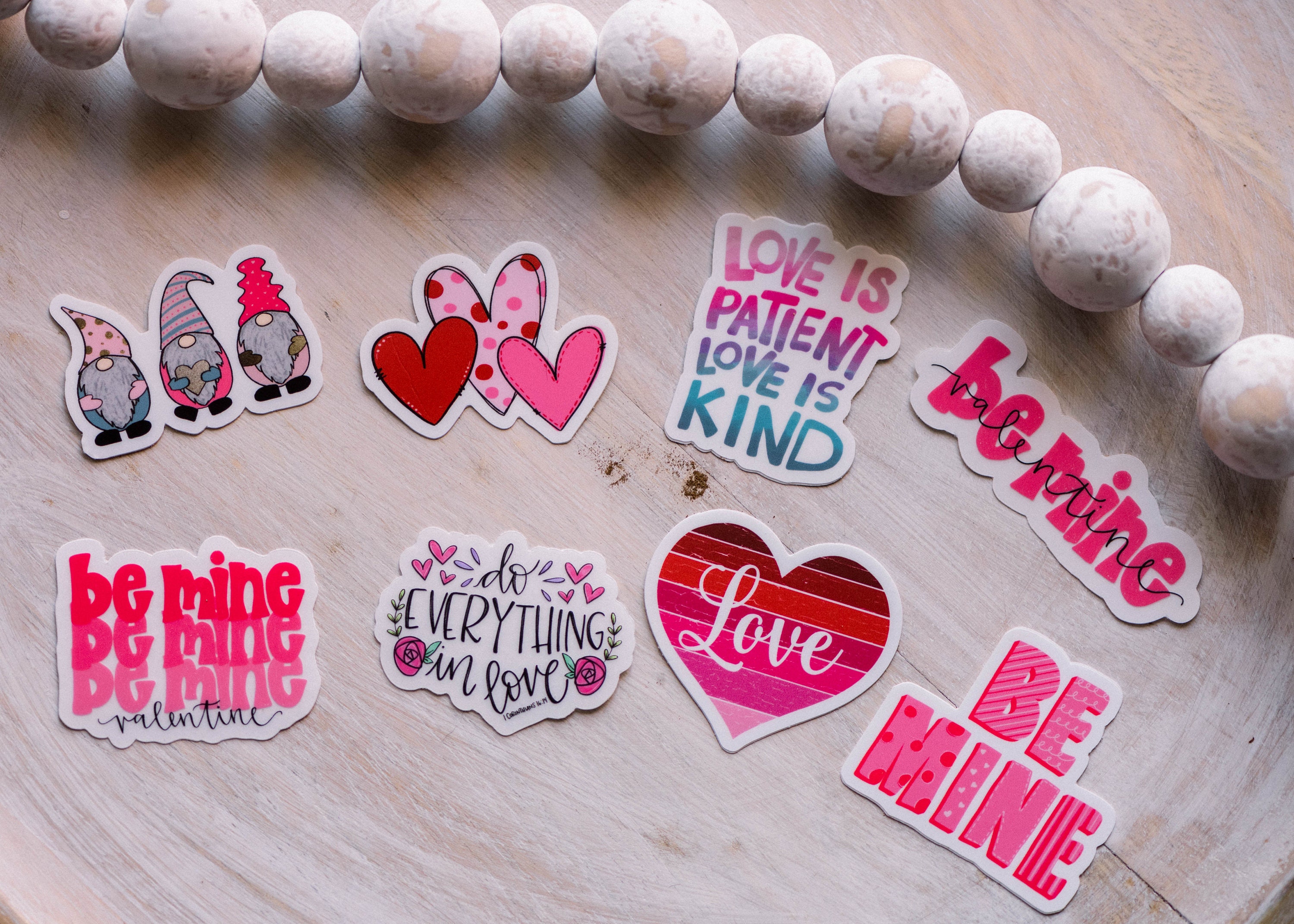 Valentine's Day Sticker Pack Vinyl Sticker Sheet Hearts Etsy
