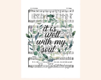 Christian Sticker, Bible Verse Sticker, Christian Hymn Decal, It Is Well With My Soul, Bible Journaling Sticker, Religious Gift, Jesus Decal