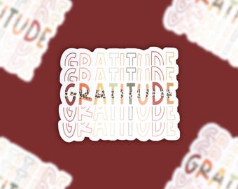 Gratitude Leopard Print Clear Vinyl Sticker - Waterproof Car Decal