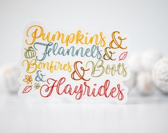 Fall Descriptions Vinyl Sticker, Fall Car Sticker, Autumn Car Decal, Die Cut Sticker, Vinyl Sticker