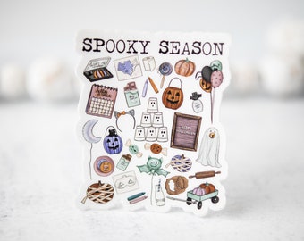 Spooky Season Favorites, Halloween Sticker, Laptop Decal, Car Accessories, Waterproof Sticker, Vinyl Sticker, Window Decal, Die Cut Sticker