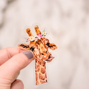 Adesivo de girafa fofa, decalque de animal de safári, adesivo de vinil, adesivo para garrafa d'água, decalque para carro, adesivo para laptop, etiqueta para caderno, adesivo para garrafa d'água