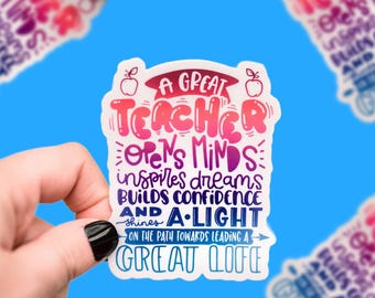 Teacher Sticker, Die Cut Label, Teacher Appreciation, Unique Teacher Gift, Best Teacher Gift, Educational, Water Bottle, Vinyl Sticker