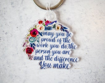 Labor Day Gift, Social Worker Keychain, Christian Keychain, Encouraging Keychain, Motivational Key Chain, Quotes Keychain, Inspirational