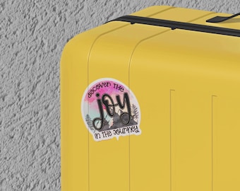 Discover Joy In The Journey Sticker, Travel Stickers, Bumper Sticker, Water Bottle Sticker, Camper Stickers, Car Decal, Luggage Stickers