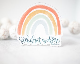 Seek What Is Above Magnet, Rainbow Magnet, Bible Verse Magnet, Faith Magnet, Religious Magnet, Christian Magnet, Jesus Magnet, Best Friend