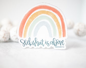 Seek What Is Above Magnet, Rainbow Magnet, Bible Verse Magnet, Faith Magnet, Religious Magnet, Christian Magnet, Jesus Magnet, Best Friend